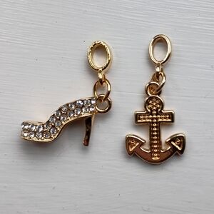 EFFY Gold Tone Rhinestone High Heel and Anchor Charms